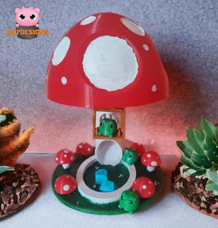 Frog & Mushroom Dice Tower ( #DICEXCULTS )
