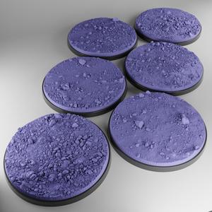 6x 70mm bases with rocky ground v3 (+toppers)