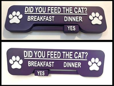 Cat feeding reminder sign - No AMS needed