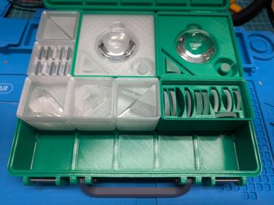 Gridfinity Storage for Prisms Lenses and Mirrors