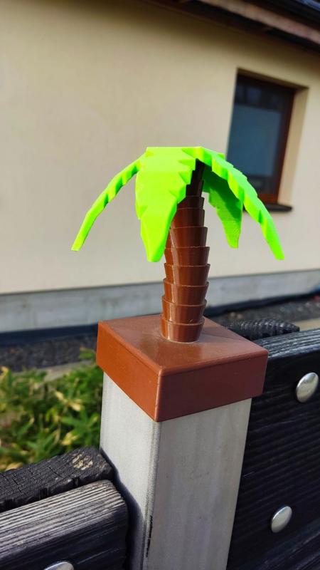 Low poly Palm tree decoration / fence post cover