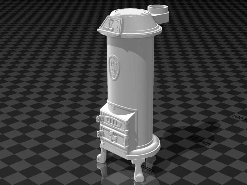 M 1:10 Eiserner Ofen des Steuerwagens 99-01-76   