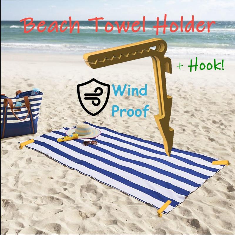 Beach Towel Holder-Peg - no more flying towel/tent