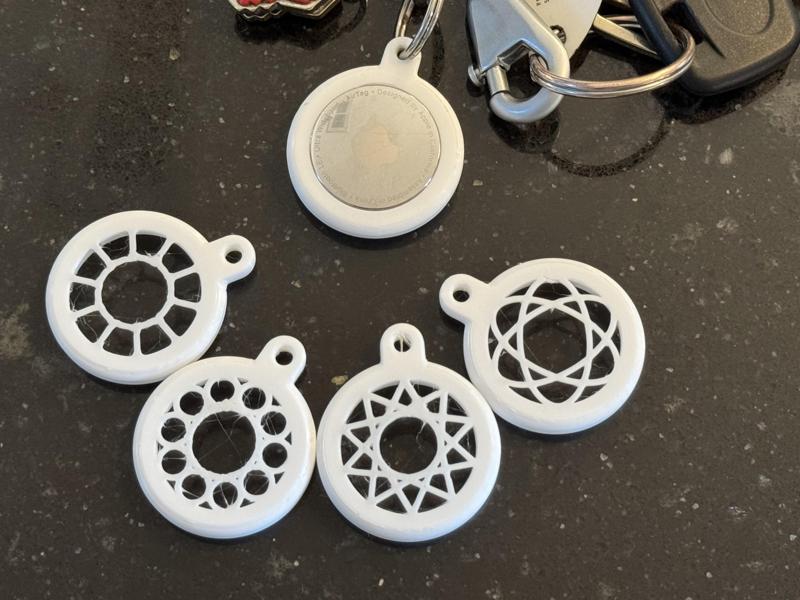 TPU AirTag Holder with Key Ring Hook