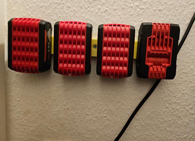 Bosch Professional 18V 4x battery wall mount / holder with 3 scews (35cm long)