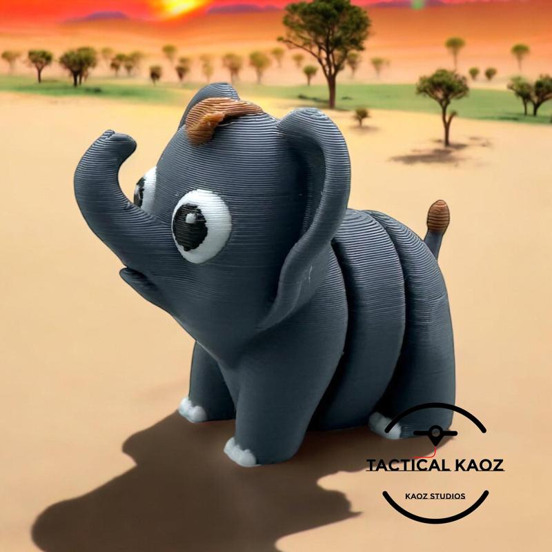 Tumbles the Playful Baby Elephant - Articulating Flexy Baby Elephant - Mini Flexy