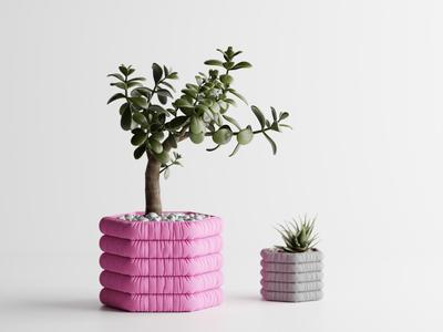 Inflated soft Cloth Planter Plant Pot Vase Series9