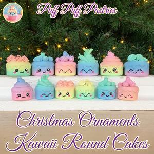 Christmas Ornaments Kawaii Round Cakes Family