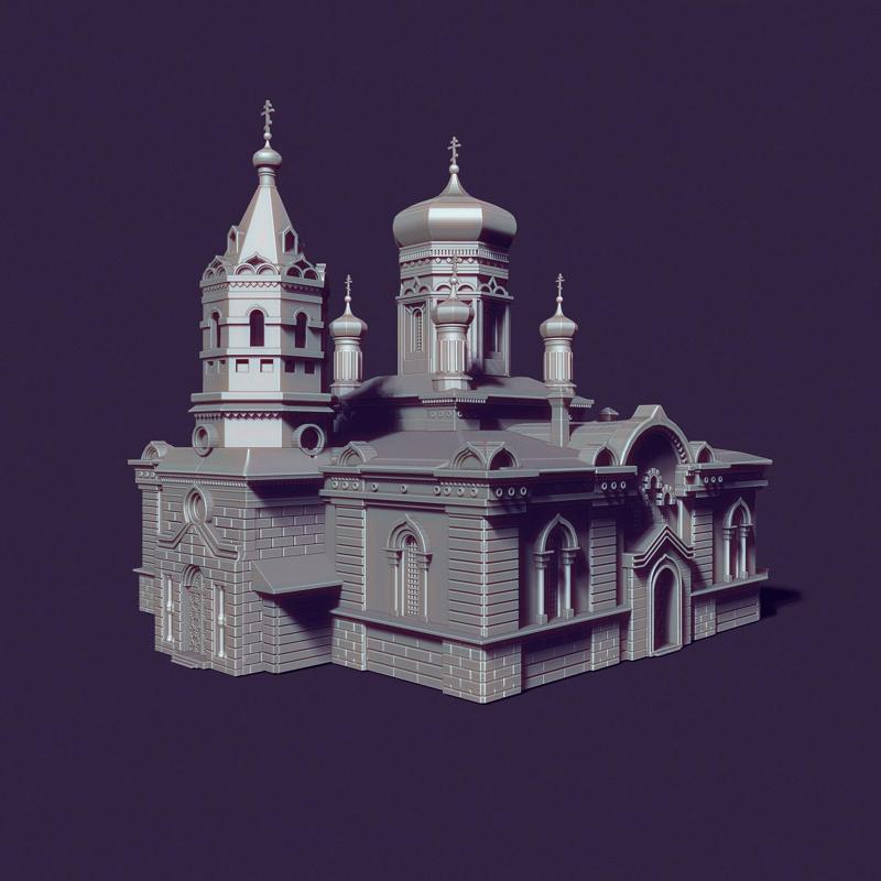 3D Model of Nikolaev Cathedral in Kostanay (Demolished in 1939)
