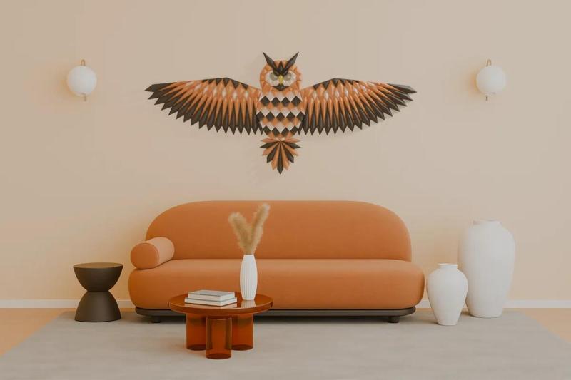 Geometric Owl wall art   