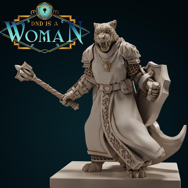 Tabaxi Cleric - Snowy Meadows Silver Sky - 28/32mm and 75mm