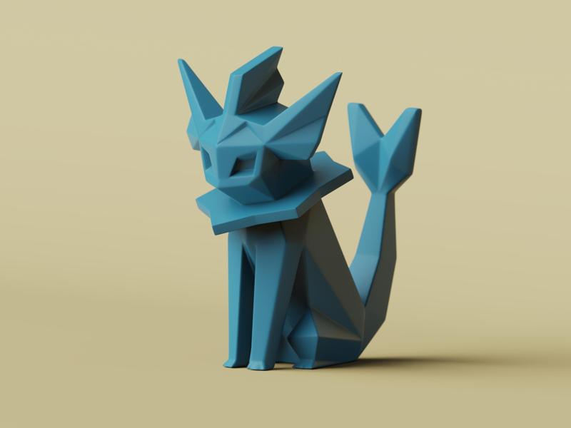 Low-poly Vaporeon