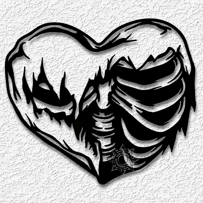 Skeleton wall art heart decor Halloween Zombie 