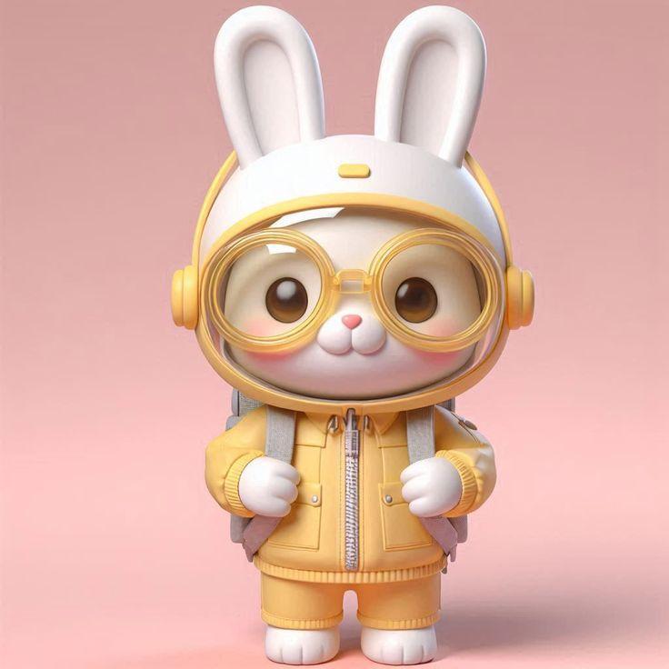 Baby Bunny Clay character kawaii 3D Model
