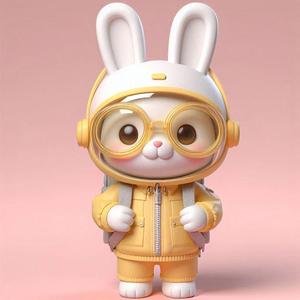 Baby Bunny Clay character kawaii 3D Model