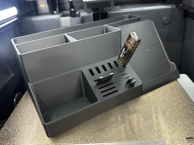 Desk Organizer with phone stand, mail letter holder, and USB, SD, Micro SD Storage