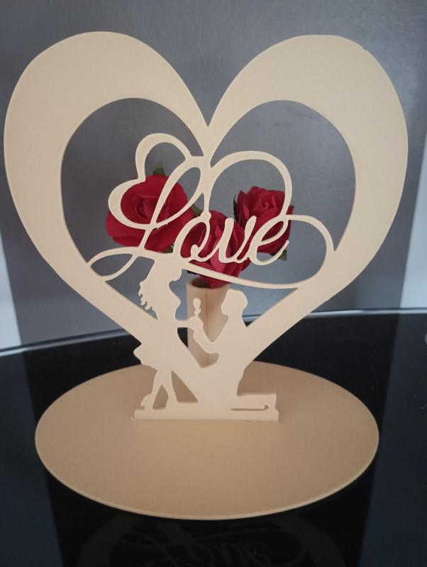 Cœur St Valentin avec petit vase