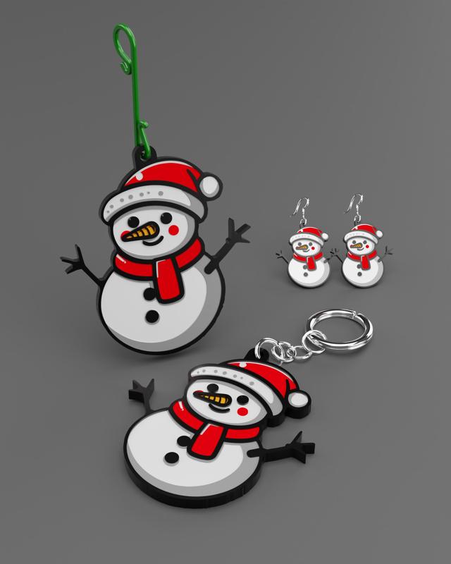 Adorable Snowman Ornament / Keychain / Earring **AMS / MMU Ready**