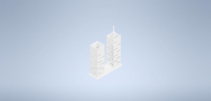 Twin Towers Fish Tank Ornament