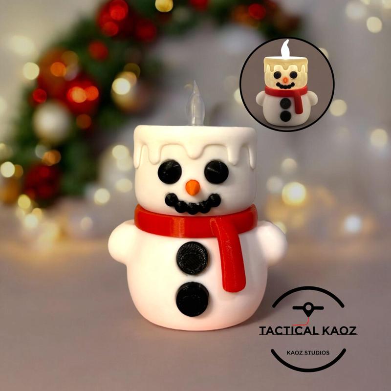 Snowman Tealight Holder - Festive Decoration