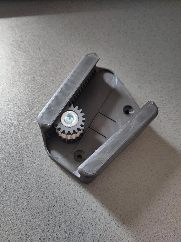 Gravity Broom Holder (heavy captive gear with rubber ring) - optimized for 24mm diameter (e.g. Makita attachments)