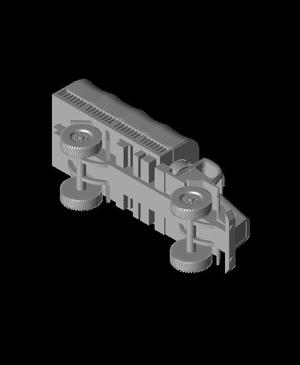 1/100 Scale MB LG315 4.5 ton truck Closed Cab and Cover.stl