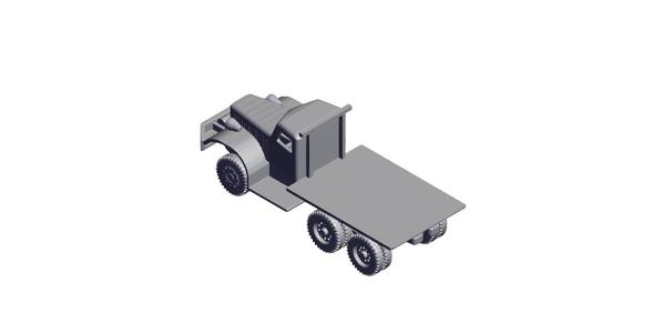 1/100 Scale Diamond T Flatbed Truck.stl