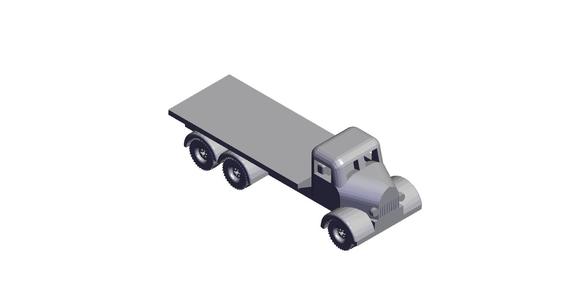 1/87 Scale Austin K6 Flat Bed Truck.stl