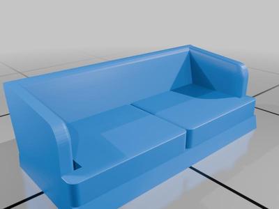 N Scale Couch .  Paint it orange.