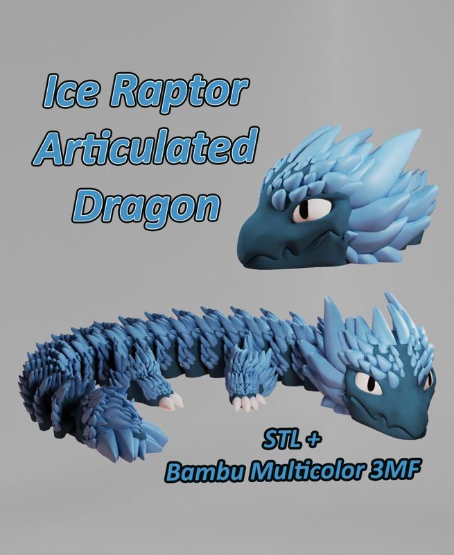 Ice Raptor - Articulated Dragon Fidget Toy