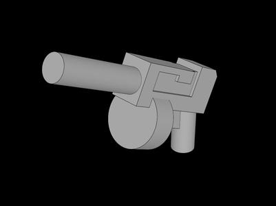 Lego Compatible (55707b.dat) Minifig Machine Gun with Drum Magazine