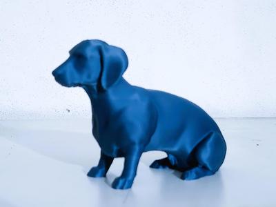 Mino - seated dachshund sculpture