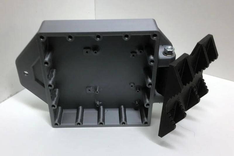 Lead's Solar Panel Pole Bracket Merged with Voltaic Enclosure's Solar Base Station V2 Hinge   