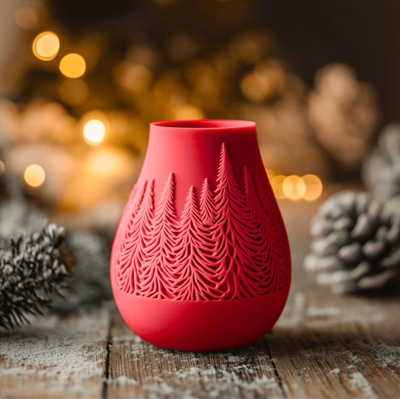Snowlit Vase for Charming Christmas Home Decor