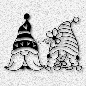 2 garden gnomes wall art fantasy home decor