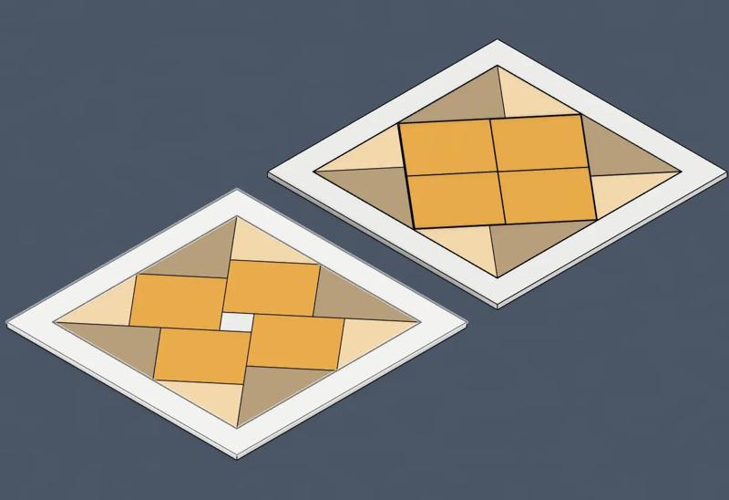 Fit the small square puzzle   