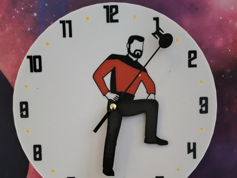 Star Trek Riker Pose Clock.