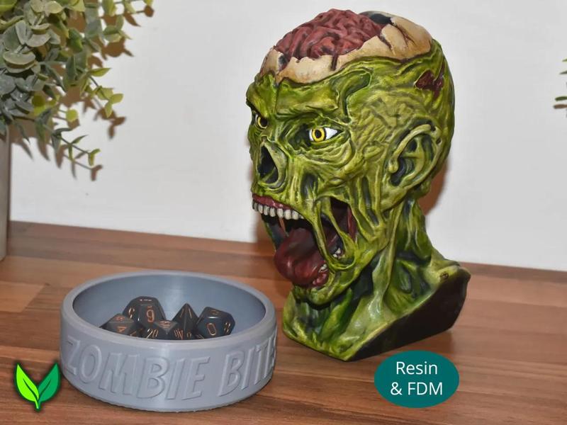 Zombie Head Dice Tower – Resin & FDM Printable   