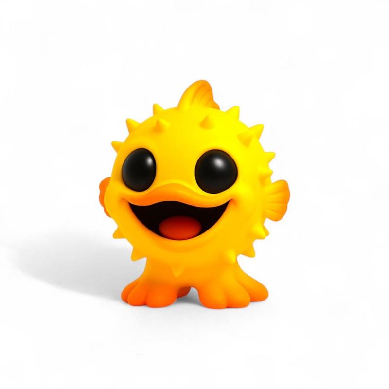 Cubbuu Puffix – Creepy Cute Chubby Pufferfish STL | Derpy Spiky Sea Monster 3D Printable Toy