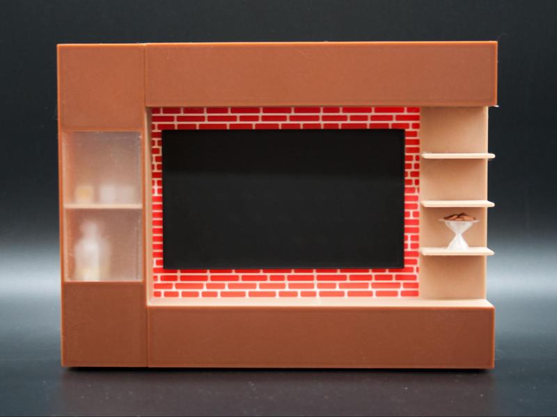 Miniature Wall Unit for dollhouse, scale 1:12