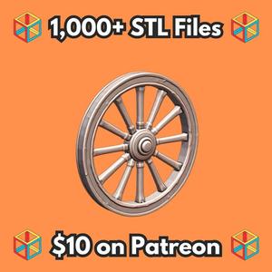 28mm DND Fantasy Terrain Classic Horse Wagon Cart Wheel MineeForm FDM 3D Print STL File