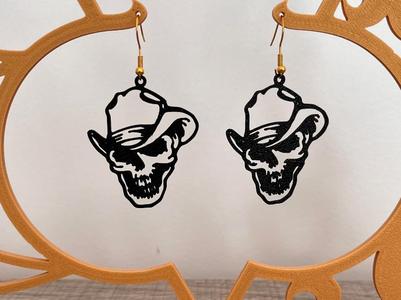 Earrings - Skull With Hat