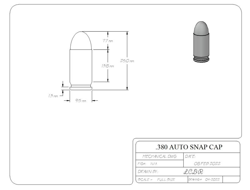 .380 Auto (.380 ACP) Snap Cap