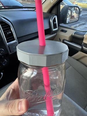 Mason Jar Widemouth Lid with Straw Hole