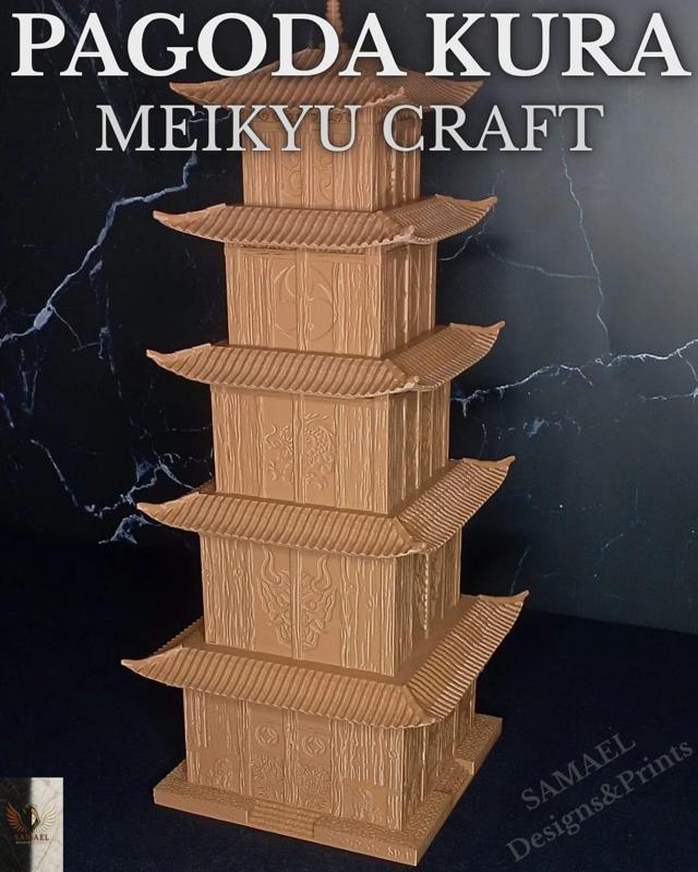 Pagoda Kura Meikyu Craft – Japanese Modular Storage Pagoda STL / Commercial License