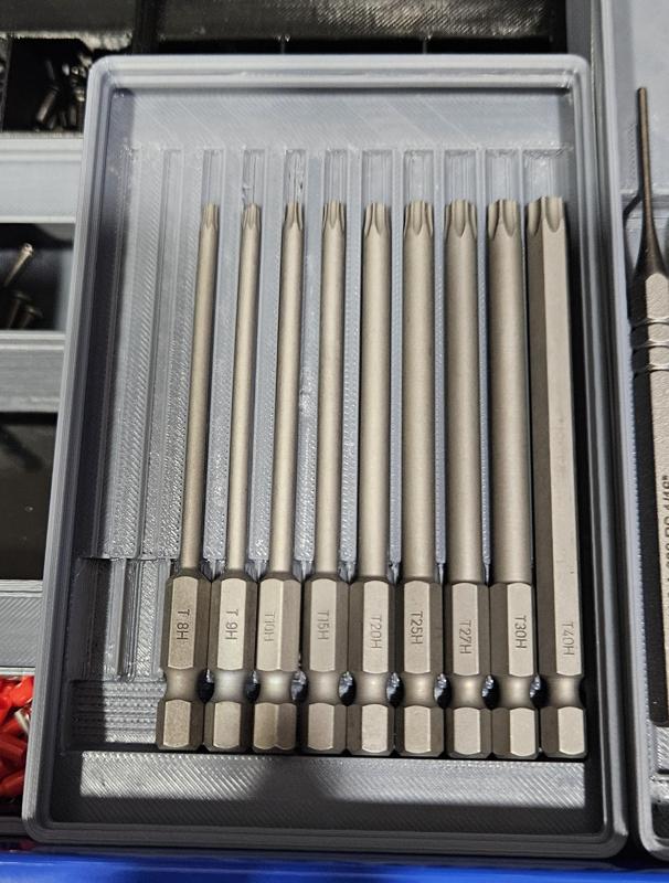 Gridfinity 11 piece long torx bit set holder