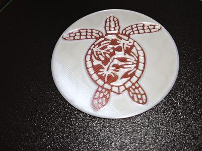 Sea Turtle Coaster - 2 color, no AMS