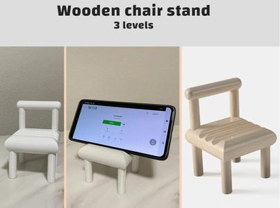 Wooden phone chair stand