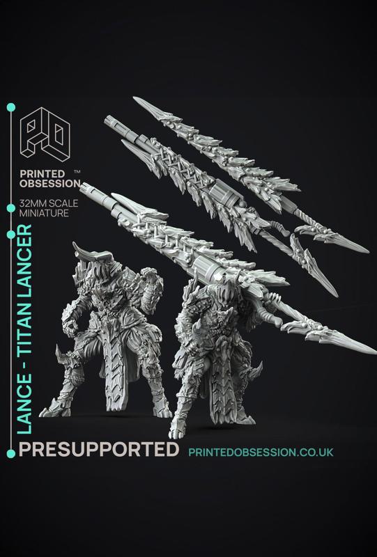 Lance - Gunlance and Lancer - Monster Hunting party - PRESUPPORTED - Illustrated and Stats - 32mm sc