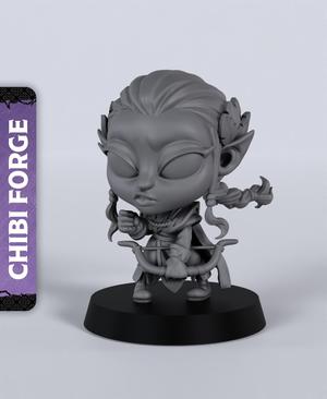 Chibi Female Elf Ranger - With Free Dragon - 5e DnD Inspired for RPG and Wargamers